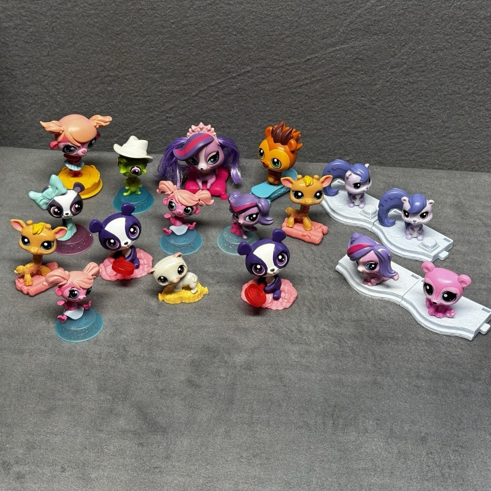 Mixed Lot Of 17 My Littlest Pet Shop McDonalds Happy Meal Figures LPS